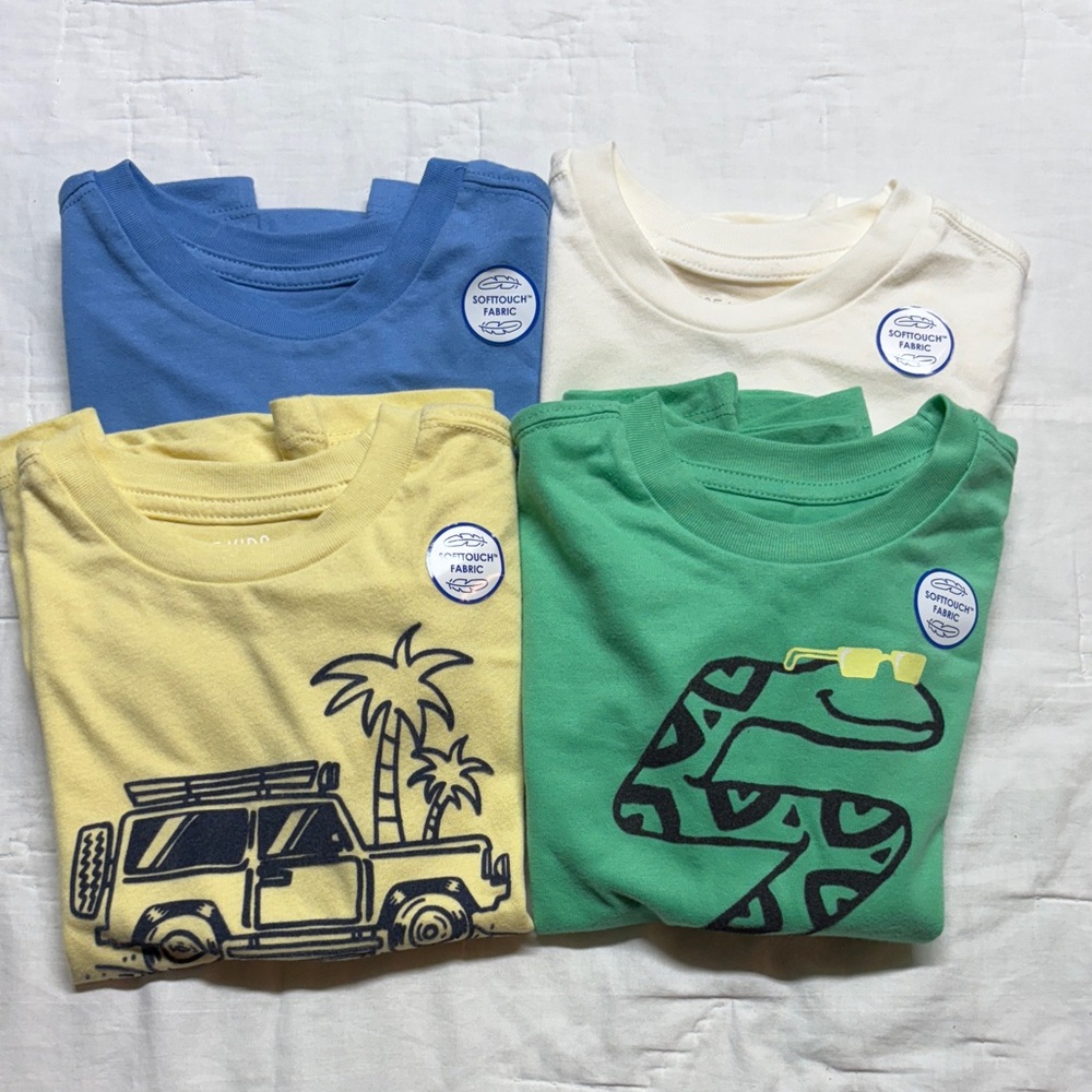 NWT 365Kids 4-Pack Graphic Tees Size 4 | Super Soft Cotton Bundle